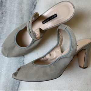 Daniele Ancarani | Cloud Gray Suede Peeptoe Heels